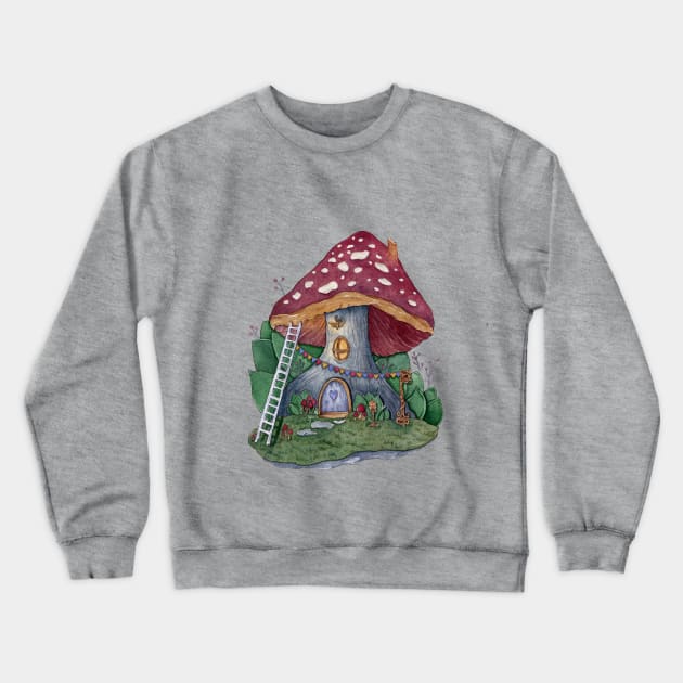 Mushroom House Crewneck Sweatshirt by Pearl and Plam